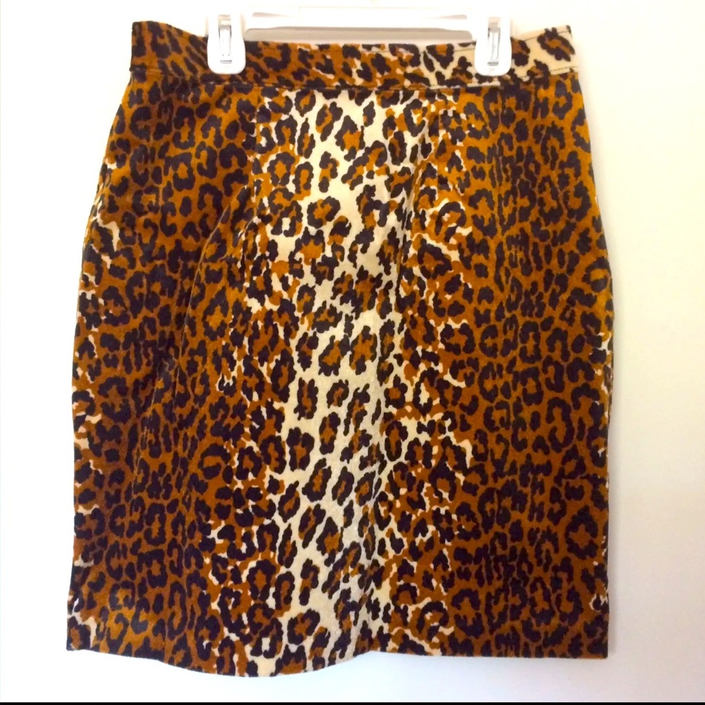 Extravaganza Brown Black Tan Animal Print Pencil Skirt Size 15/16 Made In USA
